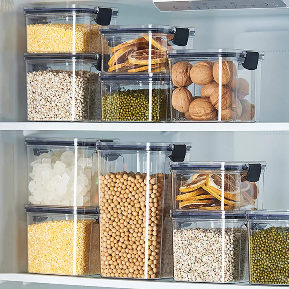 460-1800ml Sets Stackable Kitchen Sealed Jar Plastic Food Storage Box  Fridge Storagetank Containers With Lid Multigrain Tank - Bottles,jars &  Boxes - AliExpress