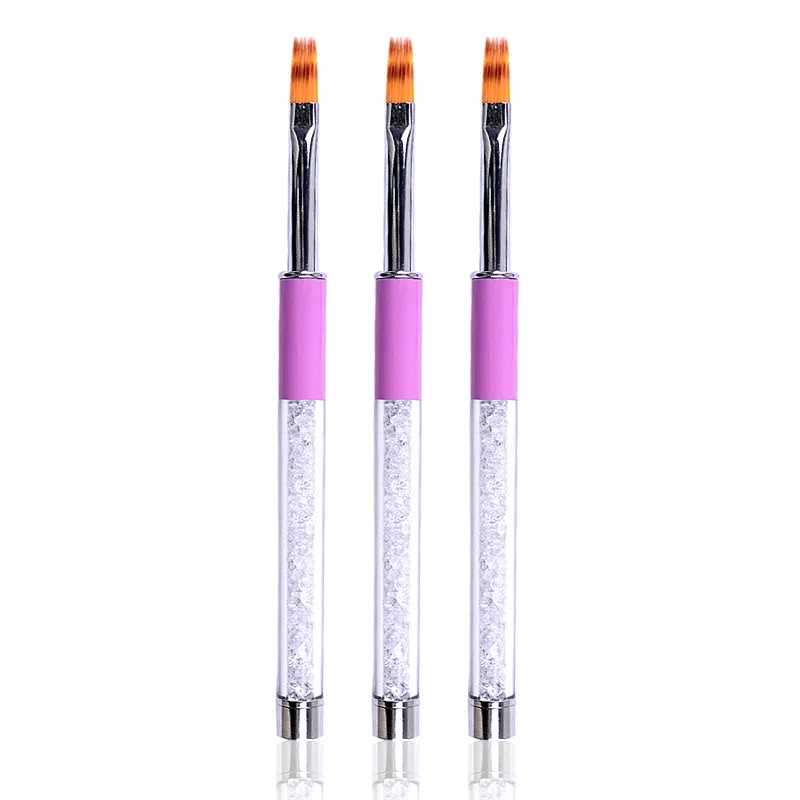 1pc Nail Ombre Brush Nail Drawing Pen Nail Art Painting Pen Brush UV Gel Polish Gradient Color Rhinestone Crystal Acrylic 5