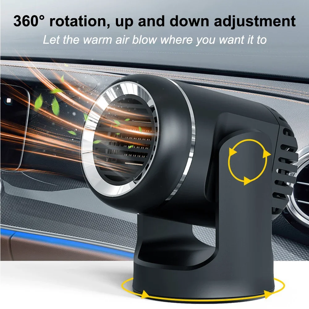 130W Portable Car Heater Fan Car Fast Heating Fan Home Auto Anti-Fog Heater 12V/24V Black White Power Defogger New