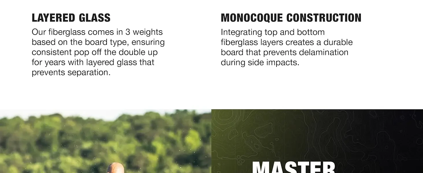 Broadcast wakesurfer construction and materials