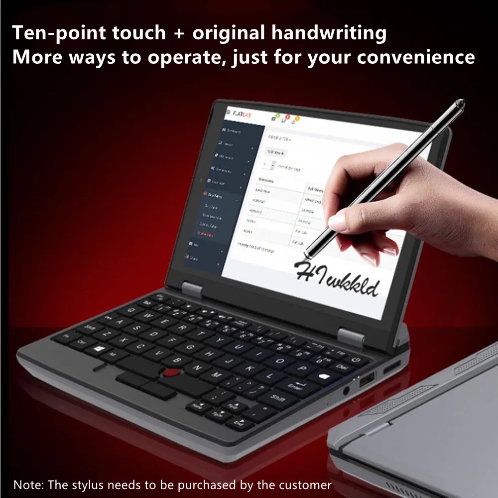 2024 Portable Mini Laptops Metal Small Notebooks Windows 11 7 Inch Touch Screen office N4000 12GB+1TB IPS Netbook Micro Computer 3
