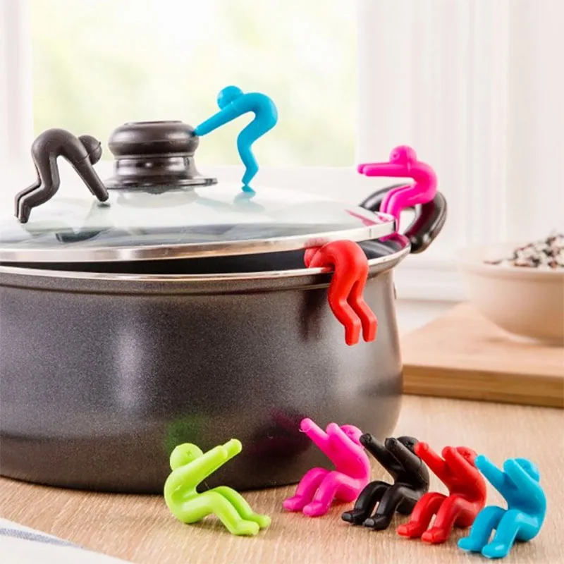 Pot Lid Holder 1 Piece Spill-proof for Soup Pot Kitchen Tools Silicone Heat Resistant