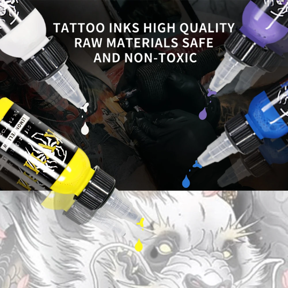 KVM 30ml/1oz 14-colors Tattoo Ink Pigment Body Art Tattoo Kits Professional Beauty Paints Makeup Supplies Semi-permanent