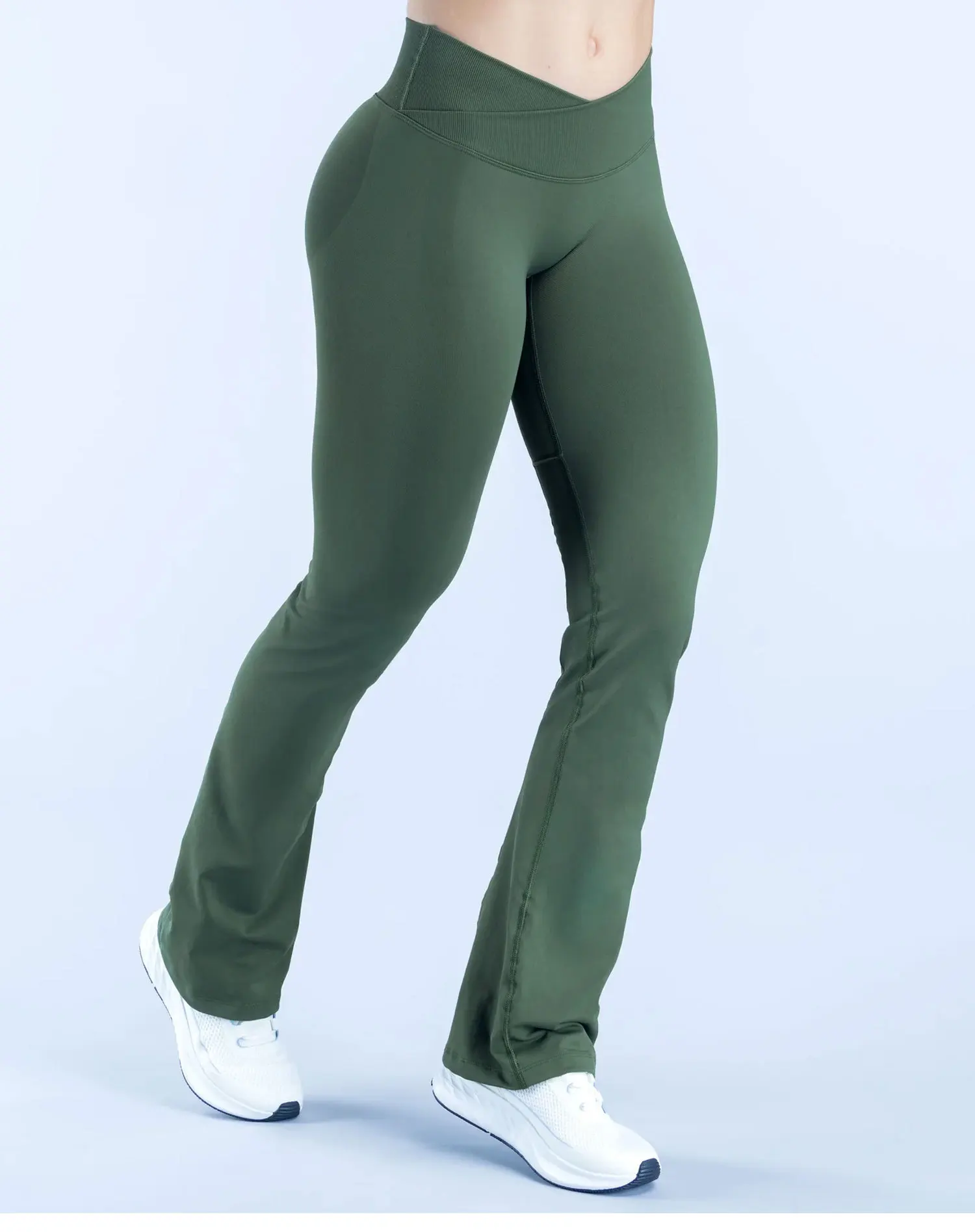Pantalon Yoga Flare Taille Haute Croisée