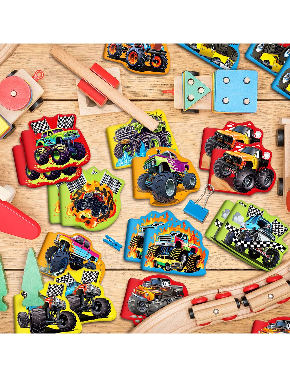 12/24 Stück Cartoon Monster Car Mini Pocket Notebook, Studententagebuch Notizblöcke, kleine Notizblöcke, Kindergeburtstagsgeschenke Partyzubehör – Detail 2