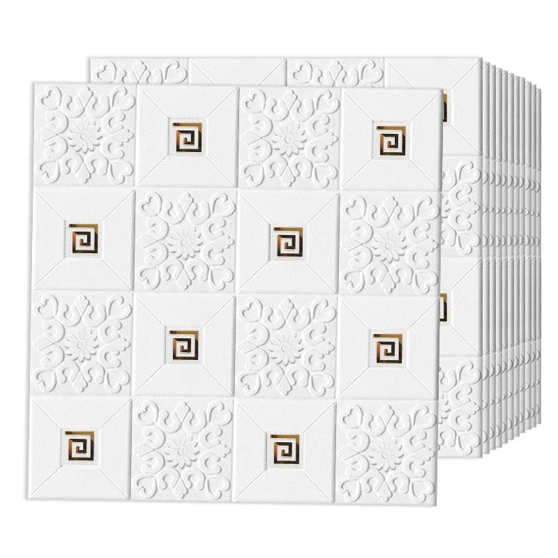 

70x70cm Foam Ceiling Stickers Panel Roof Decal 3D Stereo Self Adhesive DIY Wallpaper Home Wall Decor Living Room Kid Bedroom