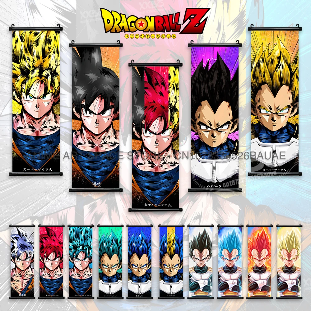 

Anime Dragon Ball Canvas Hanging Painting Wall Art Cartoon Saiyan Scrolls Picture Goku Kakarot Poster Home Decor Movie Theater