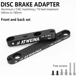 Enhanced Road Bike Disc Brake Rotor Adapter with Bolts - Flat Mount CNC Front & Rear, 180mm (Front and Back set)