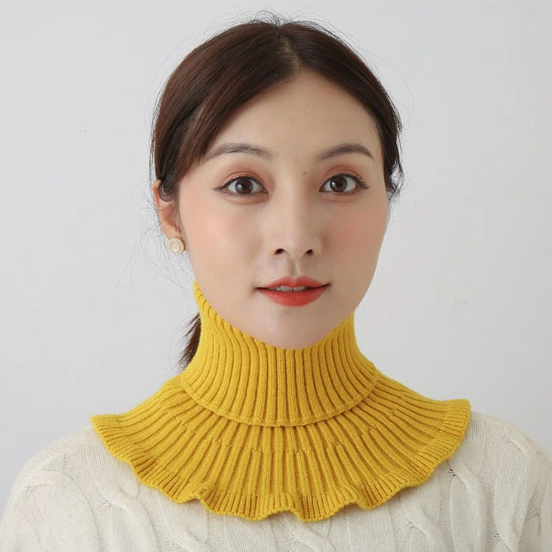 Women Wool Collar Elastic Knitted False Collar