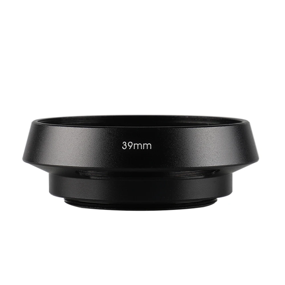 

Universal 39mm Metal Screw-in Vented Short Lens Hood Black Camera Photography Accessory for Nikon Canon Sony DSLR Camera