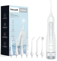 Compact USB Rechargeable Water Flosser with 7 Jet Tips and 300ml Reservoir (5020E-White-7)