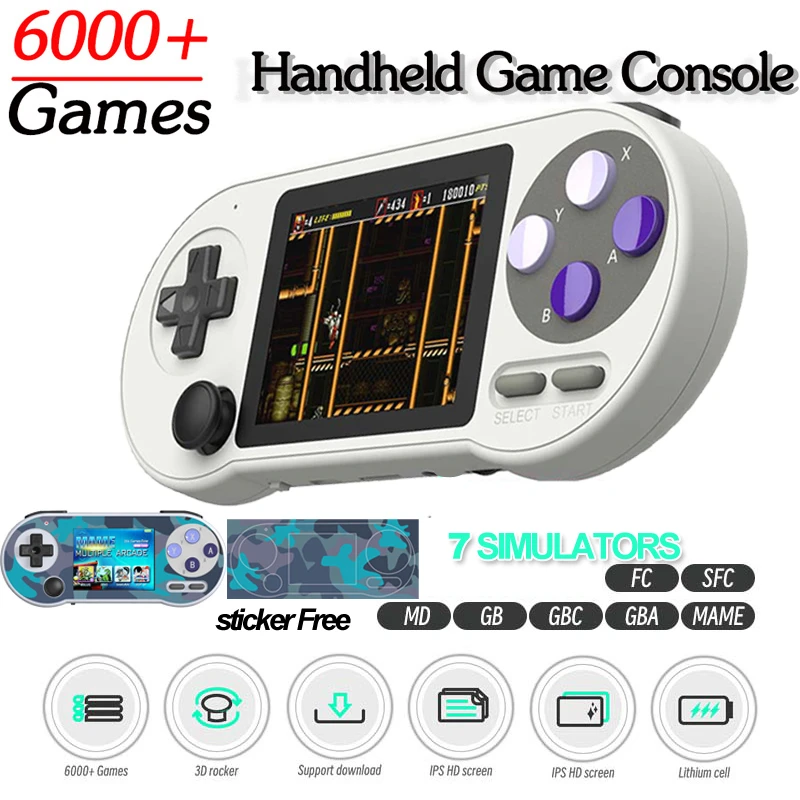 SF2000 Video Game Console Built in 6000+ Games 3 inch IPS Screen