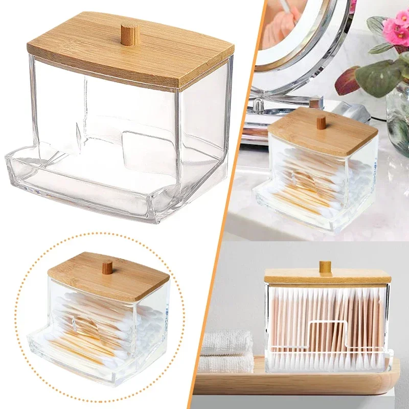 2 Stück Transparente Qtip Spender Aus Kunststoff – Für Wattebällchen, Wattestäbchen, Runde Pads & Zahnseide, Badezimmer-Organizer