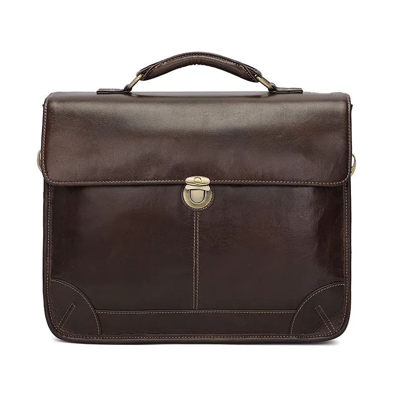 British Style Leather Briefcase Luxury Fashion Designer Shoulder Bag Laptop Business Bag Genuine Leather For Gentleman Sling bag 3