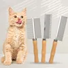 Cat Comb Stainless Steel Cat Brush Dog Hair Brush Wood Handle Pet Hair Remover Cats Comb Pet Grooming Cleaning Tools Accessories 1