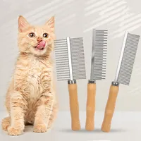 Cat Comb Stainless Steel Cat Brush Dog Hair Brush Wood Handle Pet Hair Remover Cats Comb Pet Grooming Cleaning Tools Accessories 1
