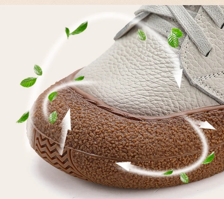 Neue Retro Anti Kollision Oxfords Wohnungen frauen Aus Echtem Leder Wanderschuhe Frau Geschnürt Nicht Slip Weiche Casual Mokassins Krankenschwester – Detail 14