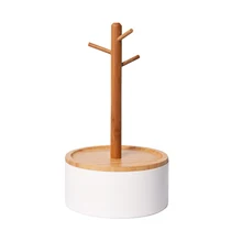

Jewelry And Key Storage Rack Round Base Branch Storage Box Living Room Entrance Bedroom Ring Earring Pendant Desktop Shelf
