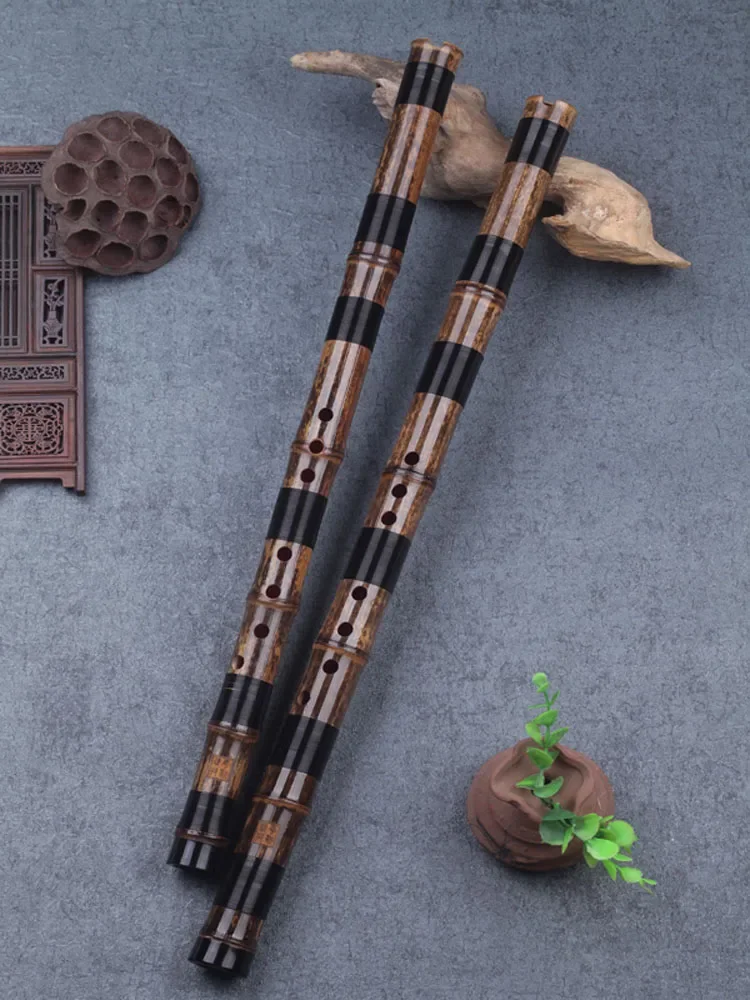 Cave flute one bamboo short Xiao blow musical instrument short flute purple bamboo eight holes six holes