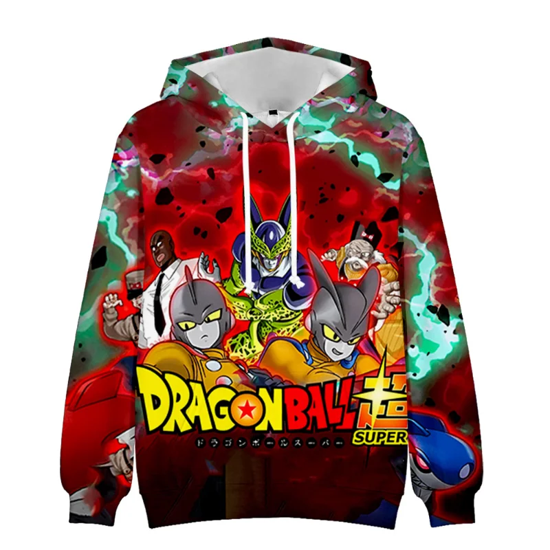 

New Dragon Ball Super Anime Print Hoodie Boys Fashion Hooded Clothes Children Cartoon Top for 4 6 8 10 Years Kids Birthday Wear