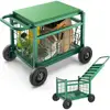 Heavy Duty Rolling Garden Cart with Seat 4-in-1 Ergonomic Design Garden Work Seat on Wheels Sturdy Metal Construction Easy 2