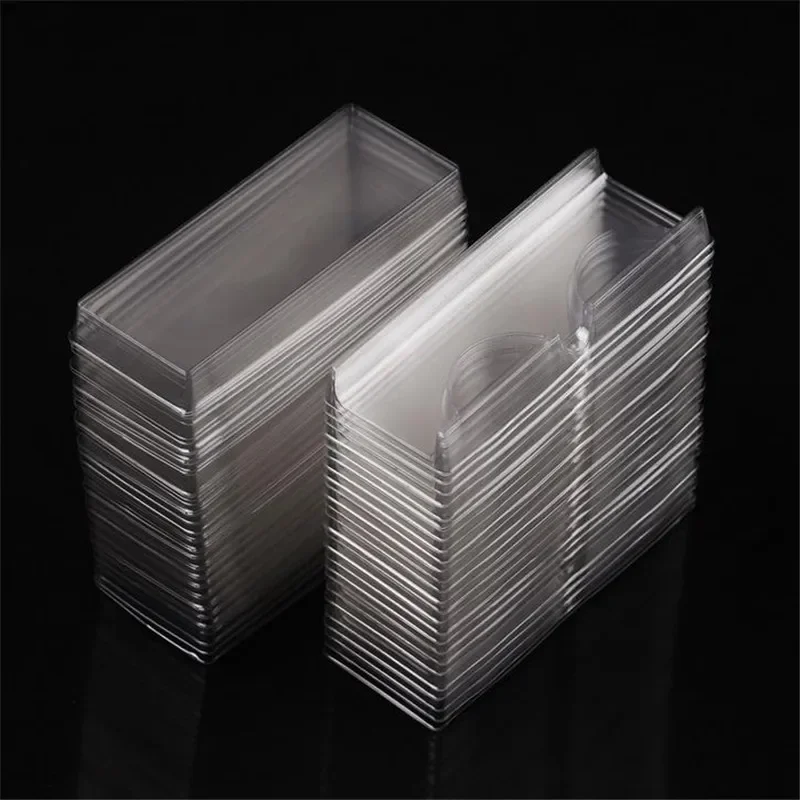 

50pcs/set Plastic Eyelashes Display Box Lashes Packing Box Lid Beige Pink White Clear Trays Eye Lash Tray Eyelashes Boxes