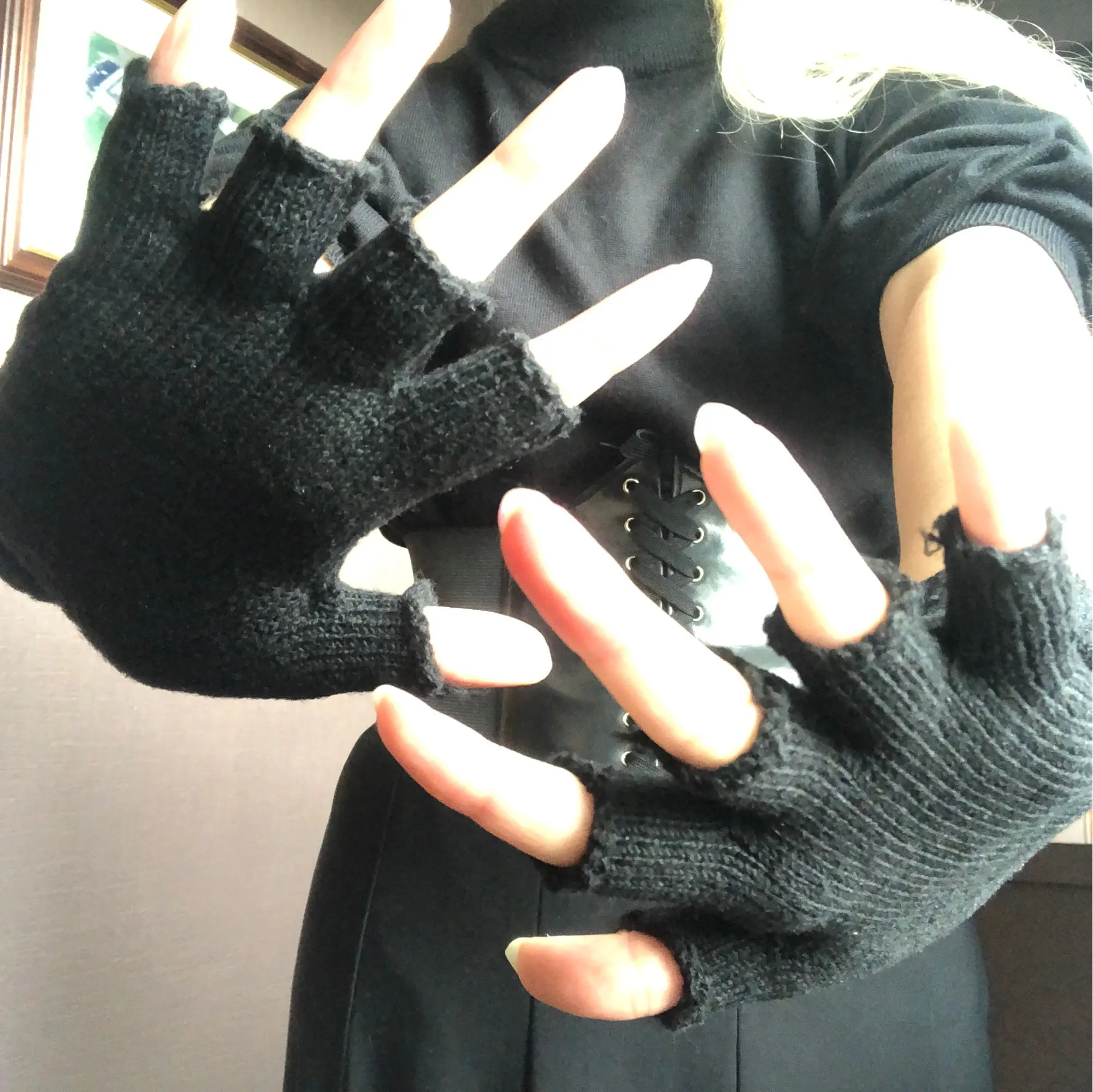 Winter Warm Knitted Wool Half Finger Gloves