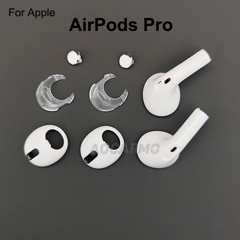 Aocarmo For Apple AirPods Pro Earphone Housing Full Set Case Cover Shell Repair Replacement Part