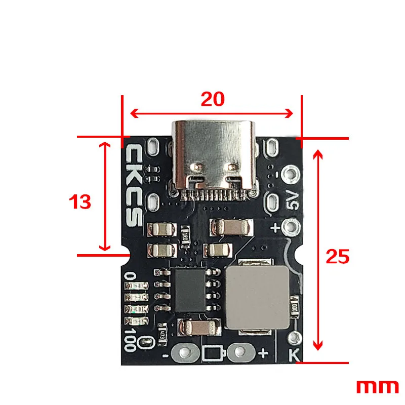 TypeC USB 5V 2A Ladeentlademodul Ladeschutzplatine Boost Converter POWER USB 1S 4,2V 3,7V 18650 Lithiumbatterie – Detail 3