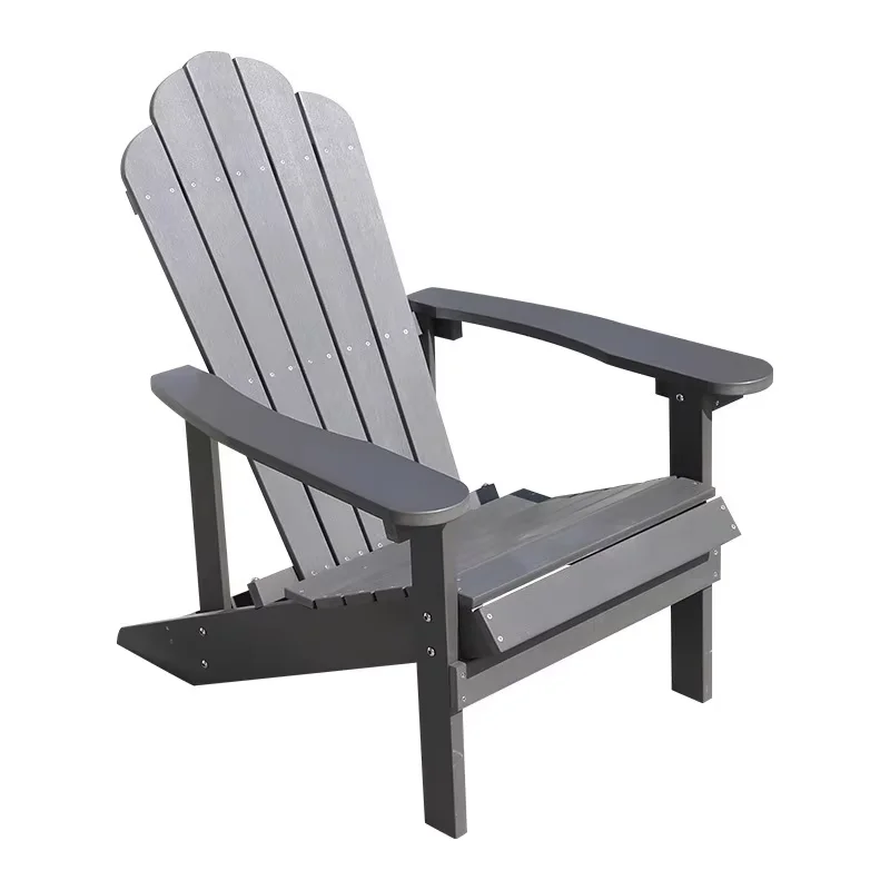 New Adirondack Folding Chair and Table Plastic Outdoor Fire Pit Chair Easy Maintenance Black/Blue Wood-Plastic Garden