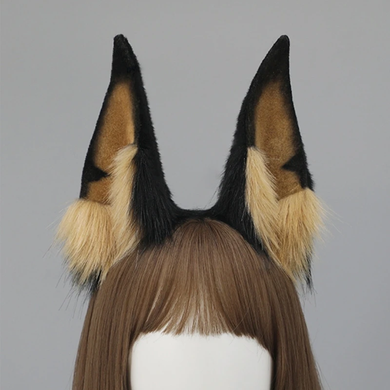 

COSPLAY Dobermann Ears животное ухо оголовье Furry Carnival вечерние ручная работа, пушистый костюм дьявола