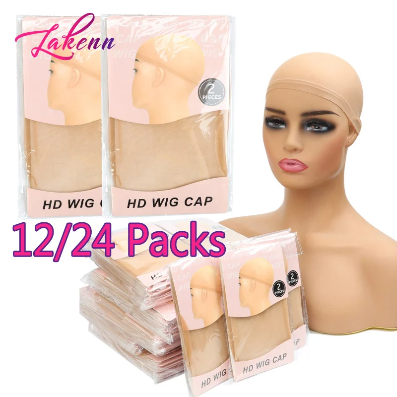 цена HD Wig Cap Wholesale Dozen HD Thin Wig Cap Stocking Cap Transparent HD Invisible Wig Cap For Wigs Sheer Wig Cap Wig Accessories