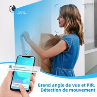 Yuezhe Tuya Smart WiFi 3MP Caméra de visiophone vidéo avec écran 4,3 pouces, batterie 5000 mAh, alarme de mouvement PIR, compatible Alexa pour la sécurité domestique 4