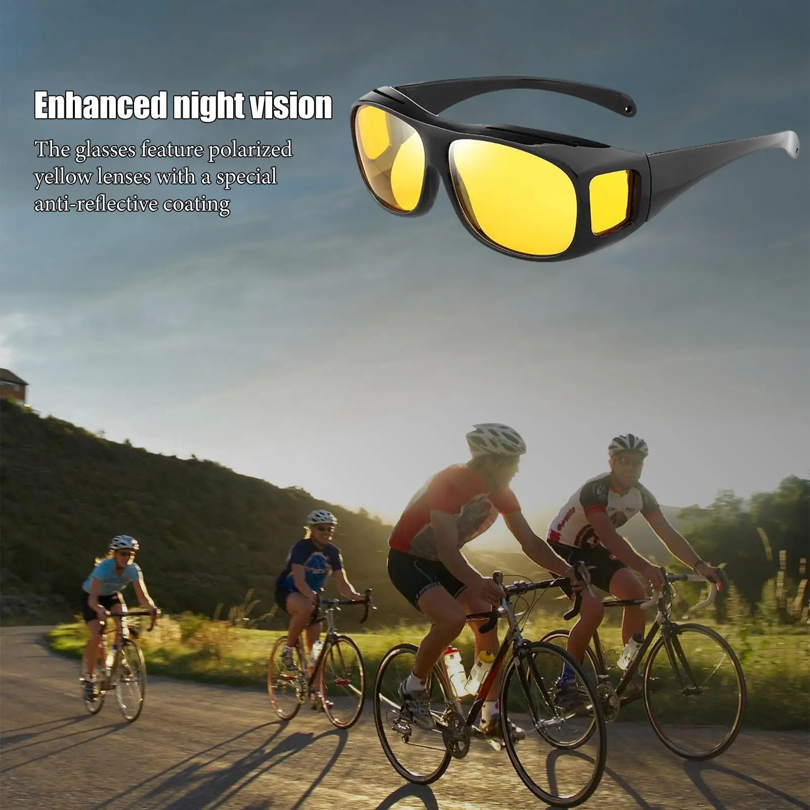 여성용 야간 투시경 남성용 야외 스포츠 대형 드라이버 야간 운전용 눈부심 방지 처방 안경을 사용할 수 있습니다.