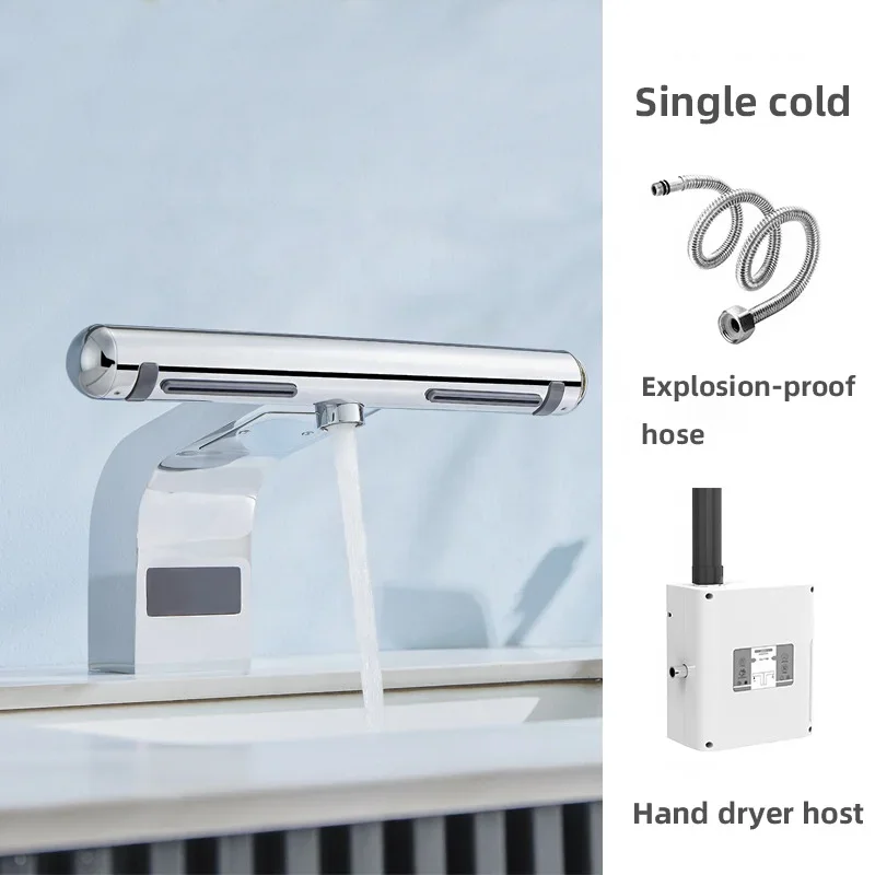 Air tap hand dryer 2 in 1 automatic brass high speed jet hand dryers commercial for toilet with HEPA filter A3871