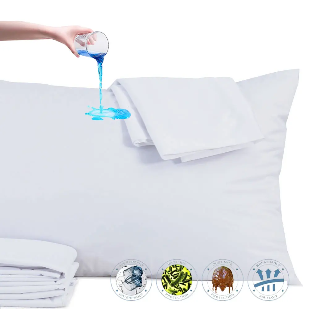 Zipper Pillow Protector Hypoallergenic Bedbug Proof Waterproof