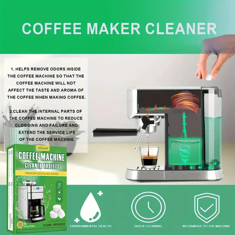 Coffee Machine Descaling Effervescent Sheet Clean Decontamination Sheet Clean Coffee Machine Filter Dirt Maintenance Cleaning 3