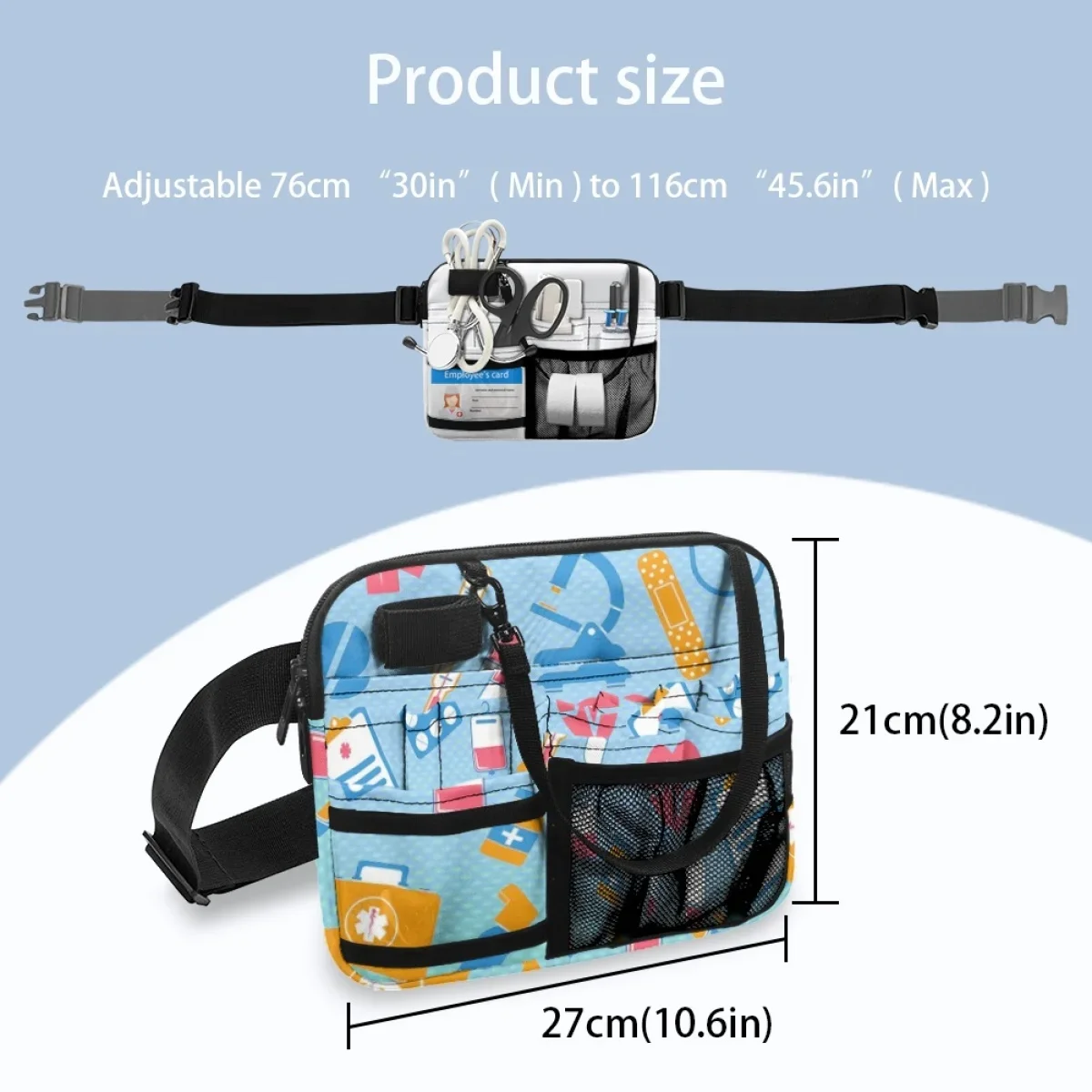 Healthcare Nursing Ladies Waist Bag Luxury Design Fashion Adjustable Fanny Pack  Multi Pocket  for Stethoscopes Bandage Scissor