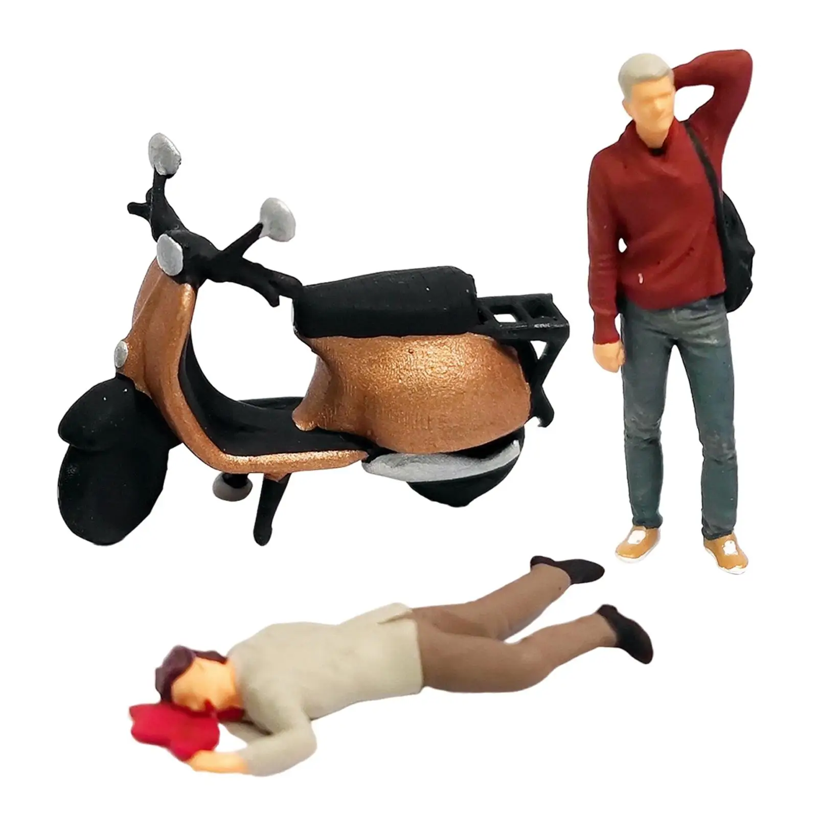 

1/64 Traffic Accident Scene Model S Gauge Doll Figures for Layout Decoration