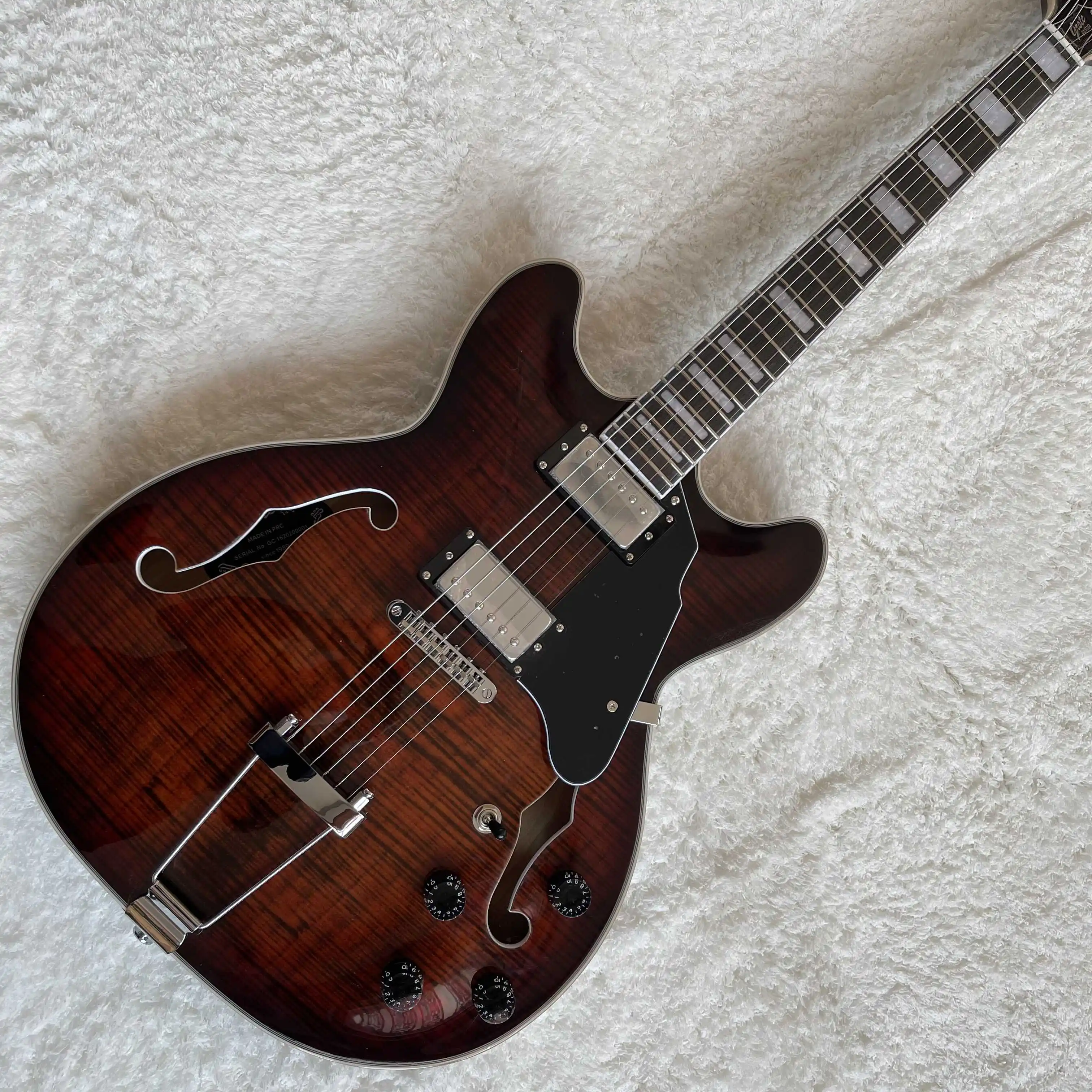 

Free shipping,Dark brown, special-shaped, unique, electric guitar,2022 new pop, high-end custom,
