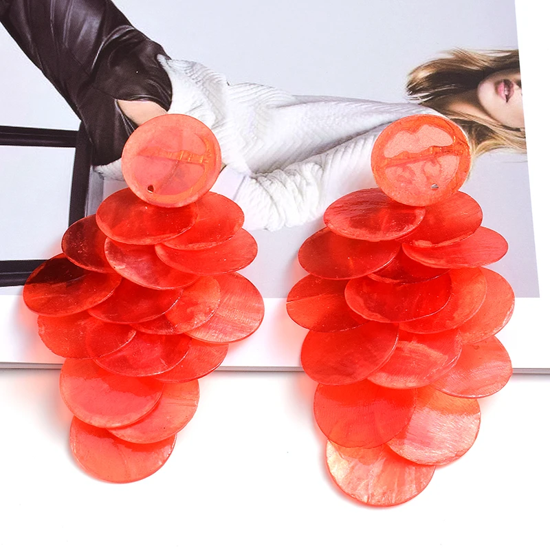 Shell Long Drop Earrings Colorful For Women drop earrings,dangle earrings,long earrings