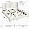 King Bed Frame Upholstered Platform Bed with Fabric Headboard, Wing Edge Design/Non-Slip and Noise-Free/No Box Spring Needed 2