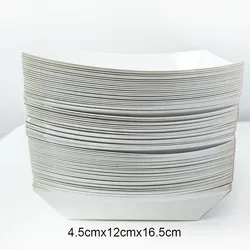 Pack of Disposable Solid Color Paper Cups for Parties, Events, and Everyday Use (White boat box)