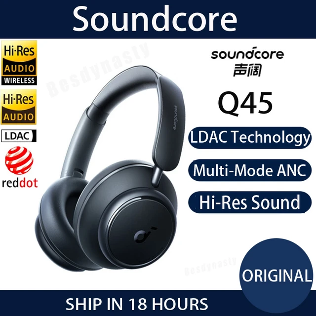 Soundcore by Anker Space Q45 Adaptive Active Noise Cancelling Headphones,  Reduce Noise by Up to 98%, 50H Playtime, App Control, LDAC Hi-Res Wireless