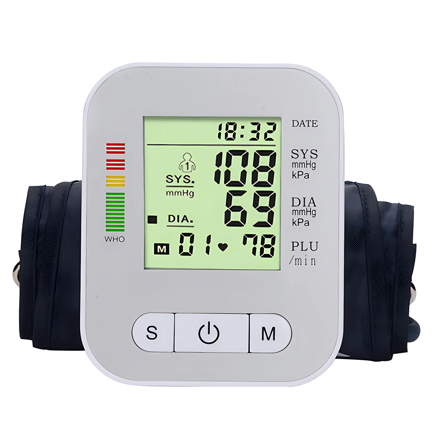 Blood Pressure Monitor Upper Arm Automatic Tonometer Digital Blood Pressure Meter BP Medical Sphygmomanometer LCD & Cuff Medical