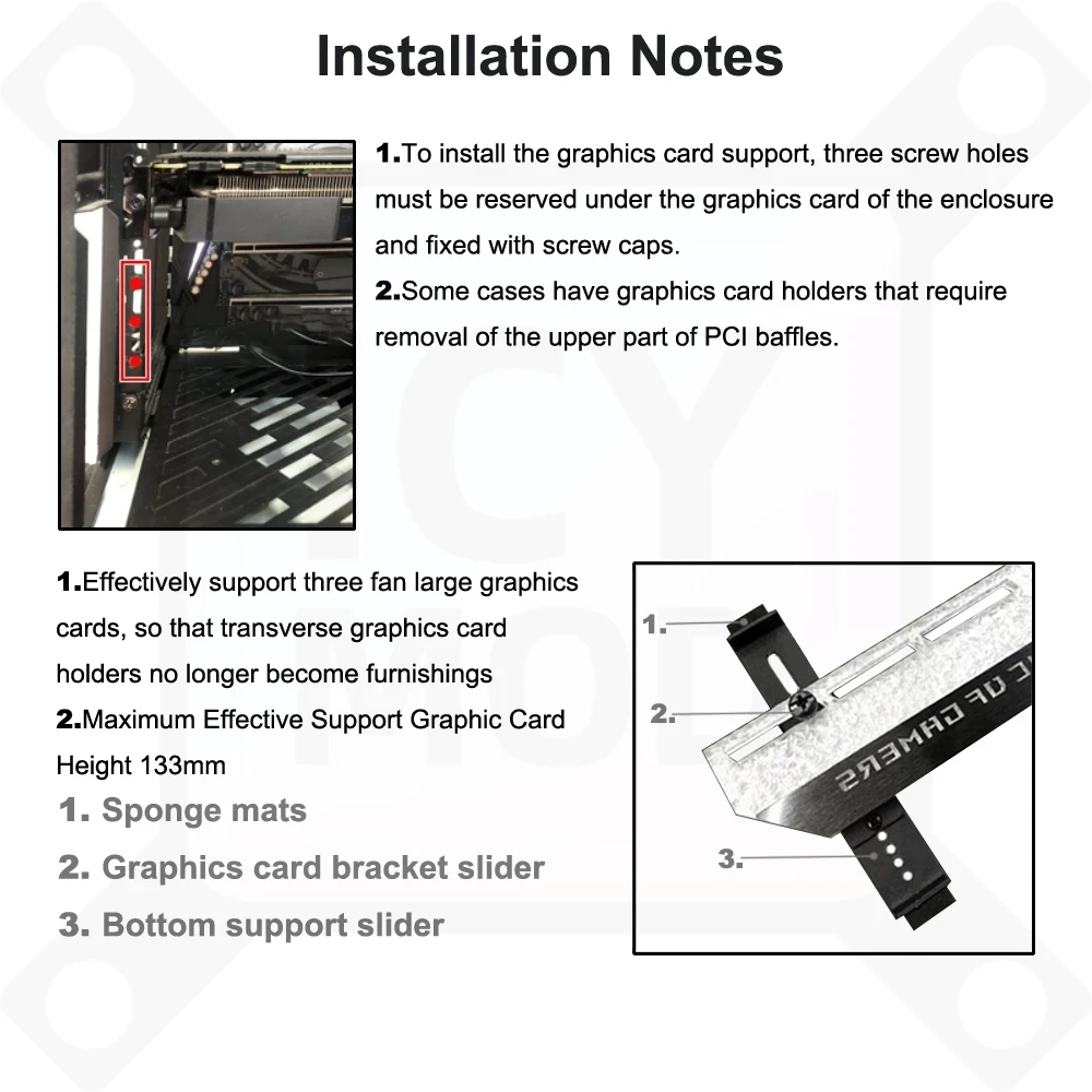 LCD GPU Bracket RGB VGA Support Inch Display Temperature