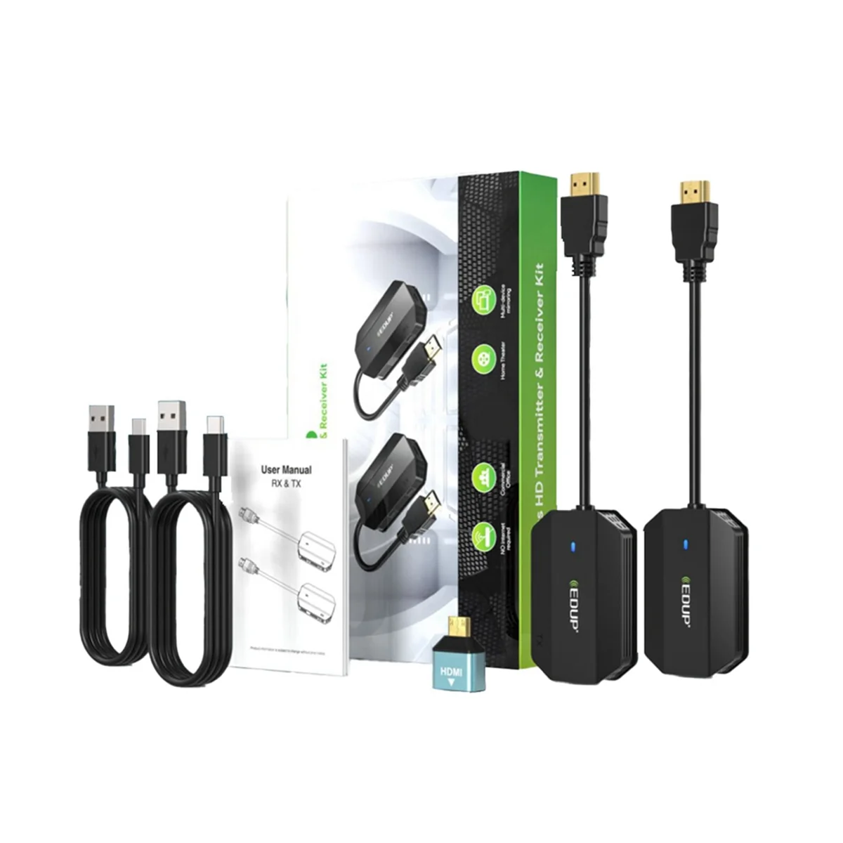 

Портативный передатчик EDUP HDMI совместимый с ПК 1080P HD с ТВ проектором беспроводной удлинитель экрана