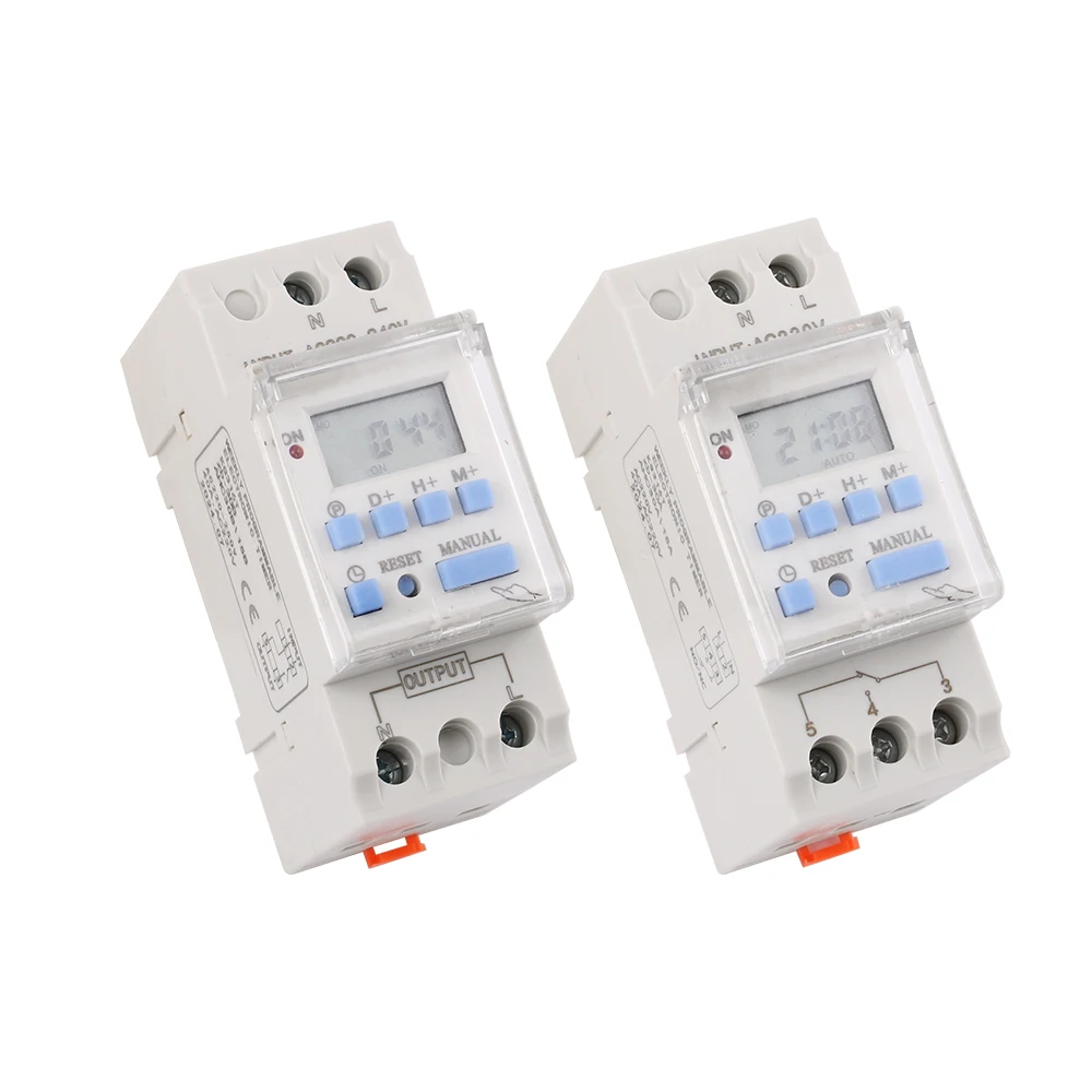 1pc AHC30A/AHC30B 40A 7 Days Din Rail LCD Weekly Programmable Electronic Timer Switch 1NO1NC 220VAC 12V24VDC 18ON/OFF Time Relay 3