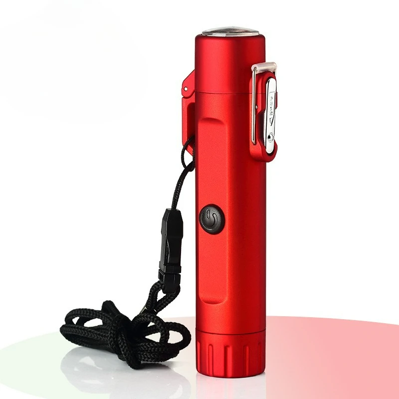 Accendino ricaricabile USB Sigillato a lungo termine Impermeabile antivento Accendino a doppio arco Torcia da campeggio esterna Accendino Regalo da uomo