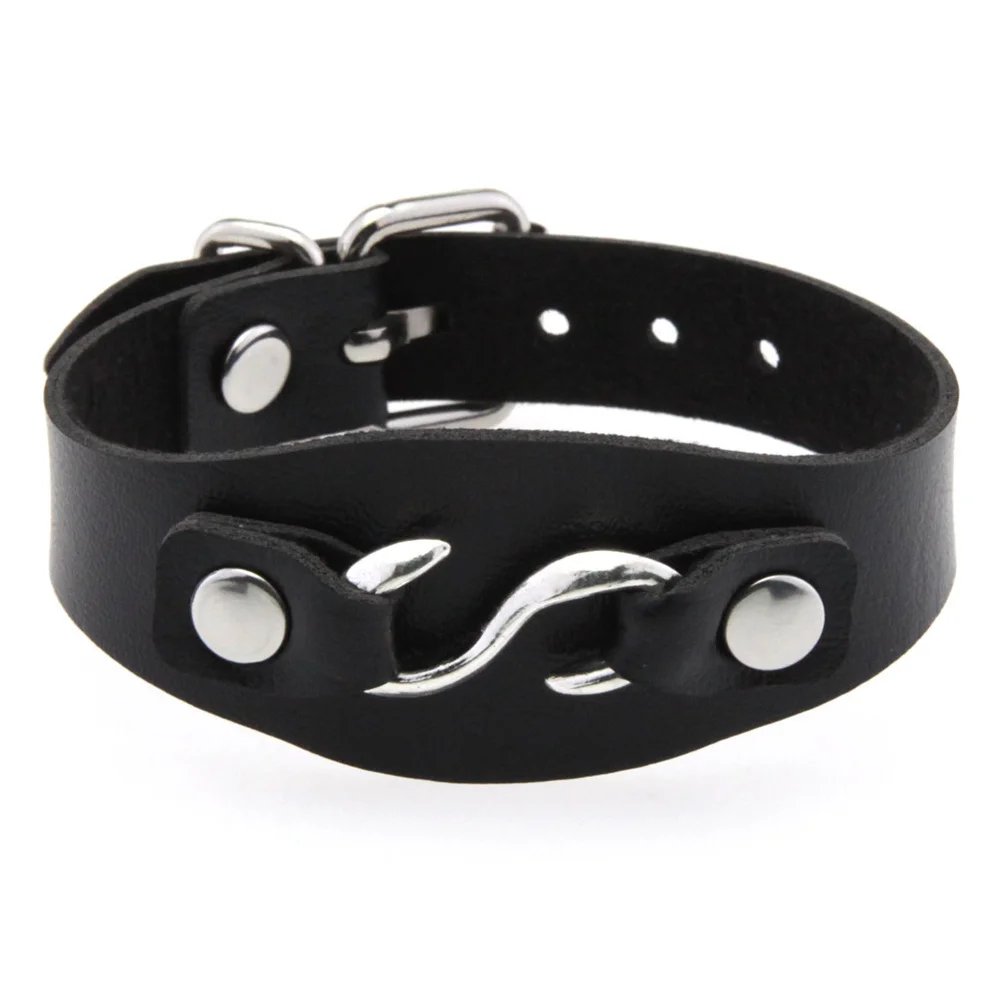 2024 Gothic Punk Hip Hop Rock Spike Rivet Cross Stud Lederarmband Armreif Bangle 2